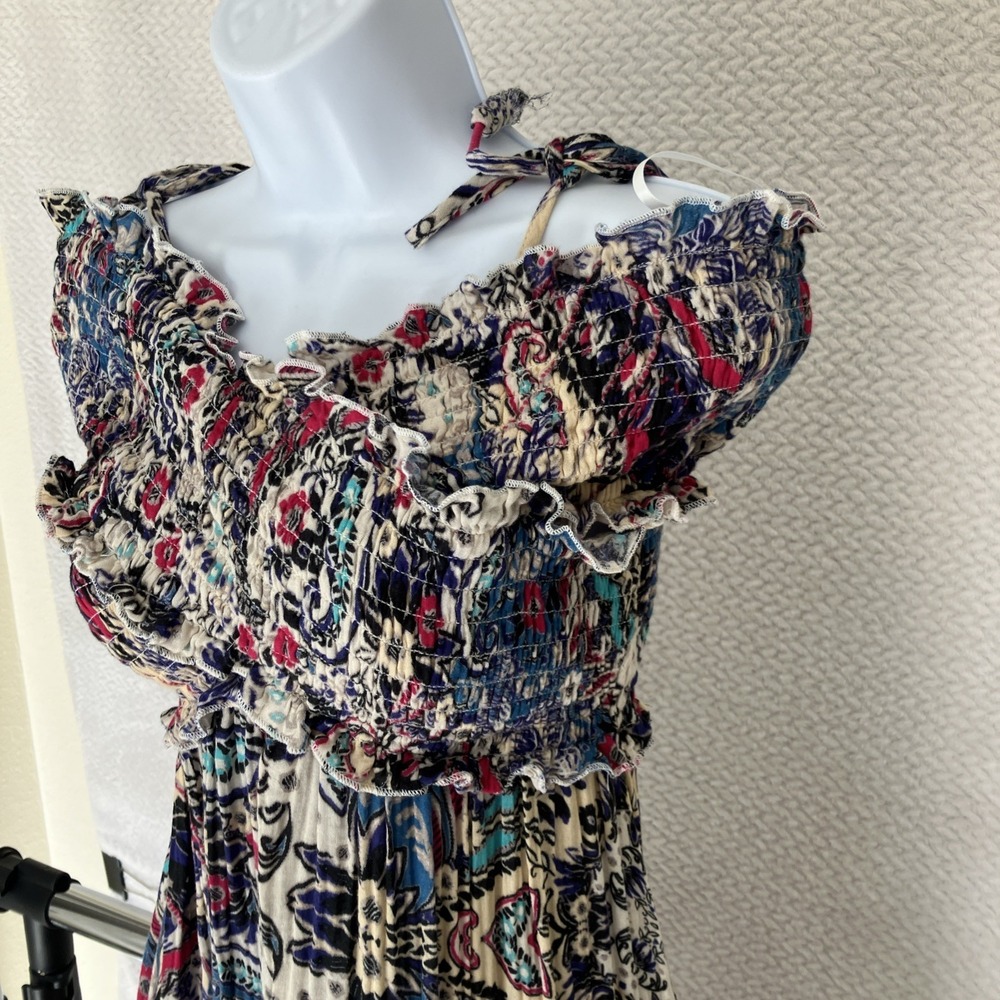 Anthropologie Floral Maxi Dress Small Off the Shoulder Ruffle Boho Wedding - Picture 5 of 10